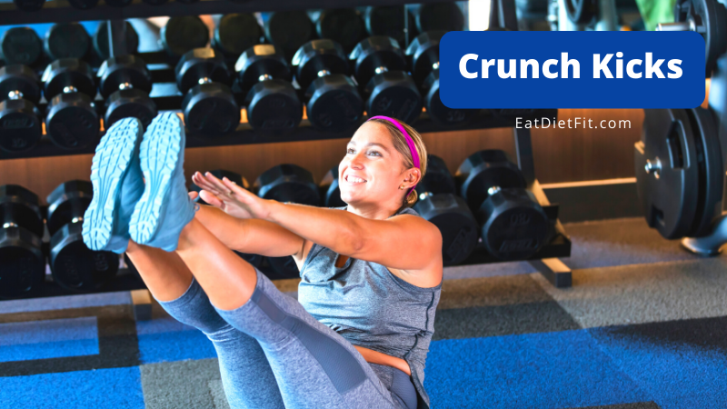 how to do crunch kicks - knees to nose - table-top crunches - steam engine